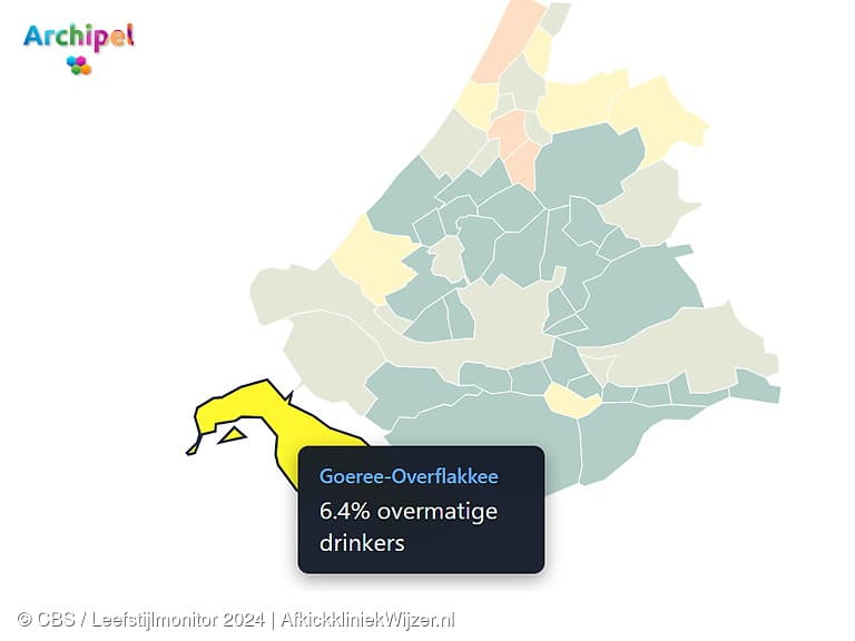 Goeree-Overflakkee in top 10 overmatige drinkers