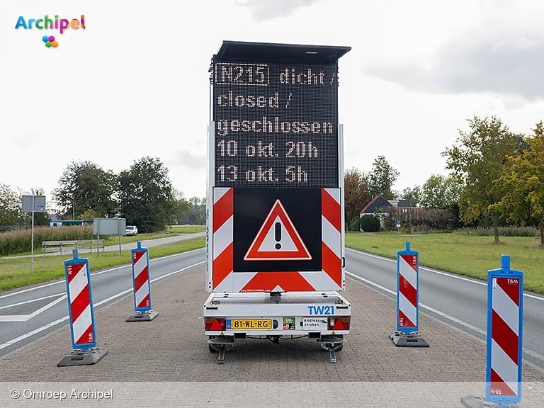 Weekendafsluiting N215 vanwege voorbereidingen fietstunnel