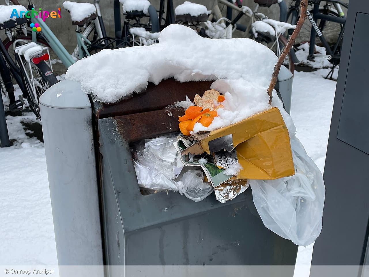 Gladheid leidt tot vertraging bij de inzameling van afval