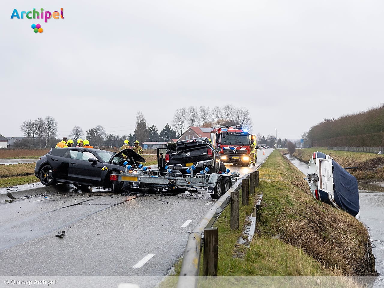 Ravage na frontale aanrijding