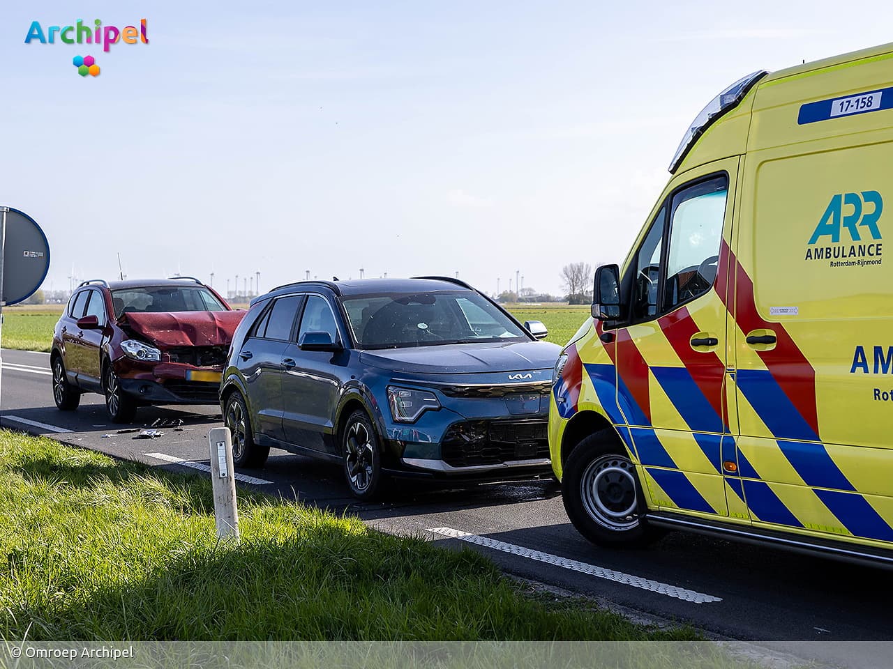 Drie voertuigen betrokken bij kettingbotsing op N215