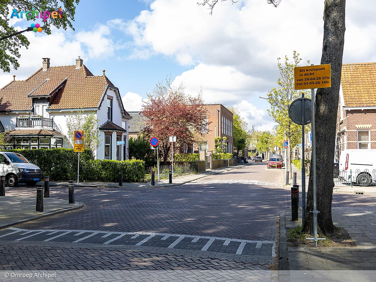 Kruising Hobbemastraat in Middelharnis tijdelijk afgesloten