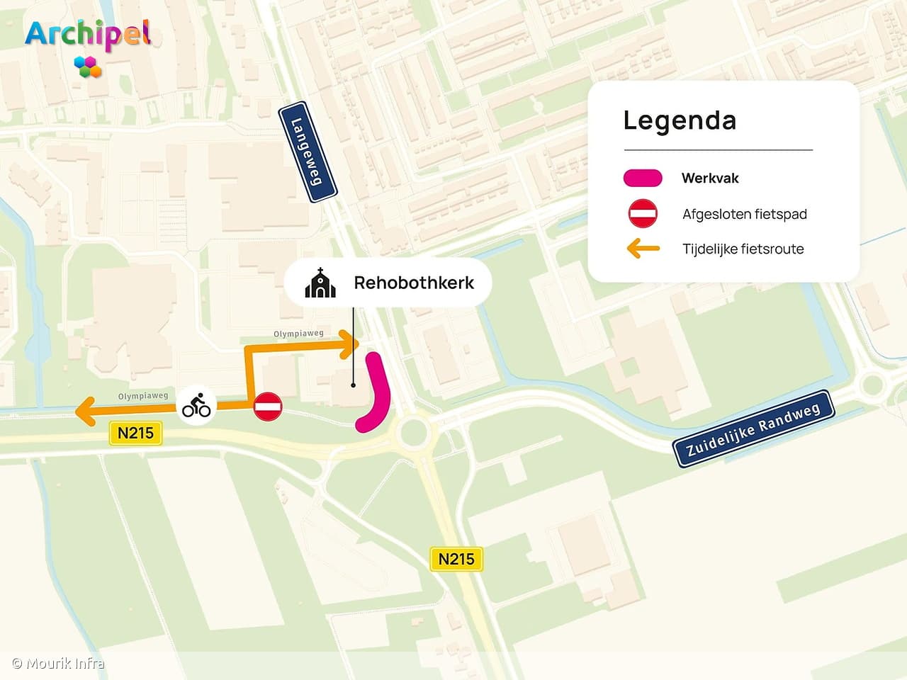Fietspad bij de Staver voor een deel afgezet