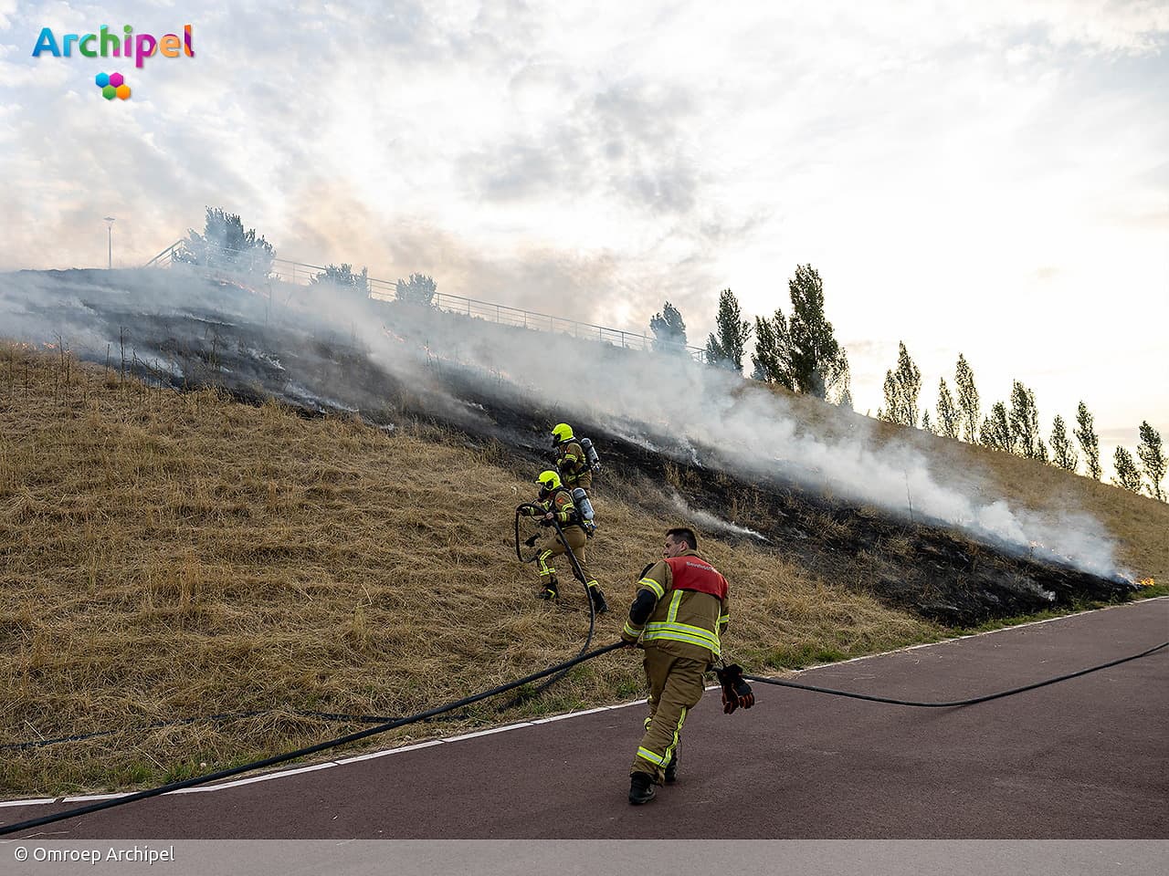 Brand op berg in Vliedpark Sommelsdijk