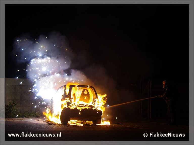 Auto's in vlammen op