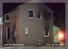 Brand door pan op het vuur