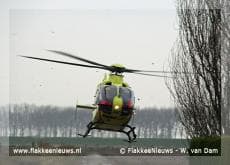 Traumaheli vliegt voor bedrijfsongeval