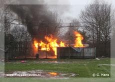 Clubgebouw uitgebrand