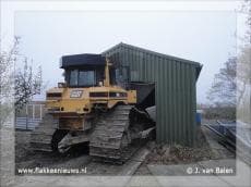 Schuur binnengereden met gestolen bulldozer