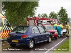 Frontale aanrijding bij industrieterrein