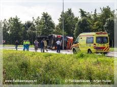 Vrachtwagen geschaard op de Zuidelijke Randweg