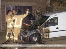 Bestelwagen in brand