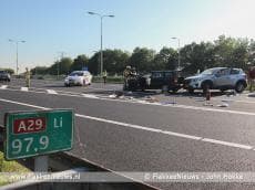 Drie auto's betrokken bij ongeval A29