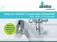 Terug van vakantie? Spoel de kranen 1 minuut door!