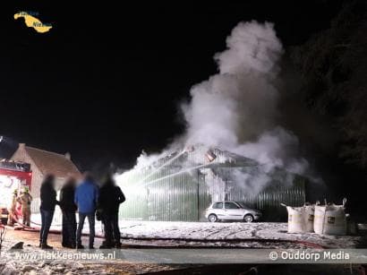 Brand in schuur Ouddorp