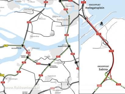 A29 bij Willemstad afgesloten richting Goeree-Overflakkee