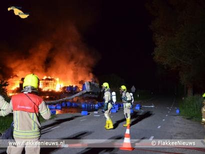 Blusrobot ingezet bij drugsafval brand Oude-Tonge