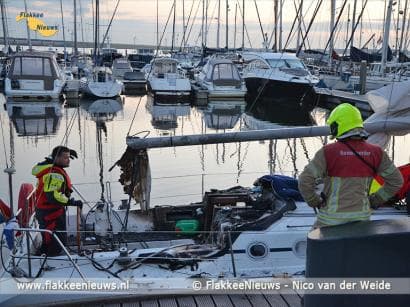 Brand op zeiljacht in Stellendam