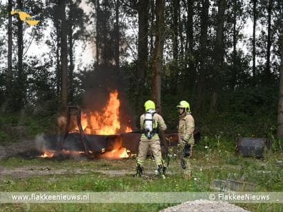 Brand in container en in personenwagen