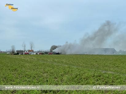 Grote brand in schuur bij Den Bommel
