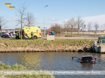 Auto te water in Middelharnis
