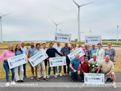 Uitreiking cheques Windfonds Krammer