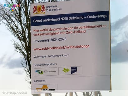 Werkzaamheden N215 tussen Dirksland en Oude-Tonge