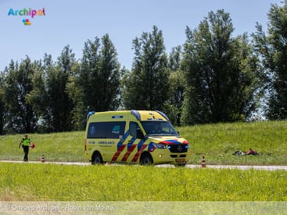 Motorrijder gewond bij eenzijdig ongeval op de N57