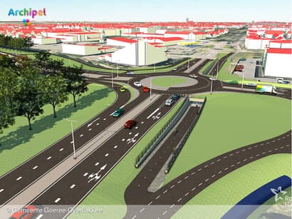 Definitief groen licht voor nieuwe turborotonde en fietstunnel N215 bij Middelharnis
