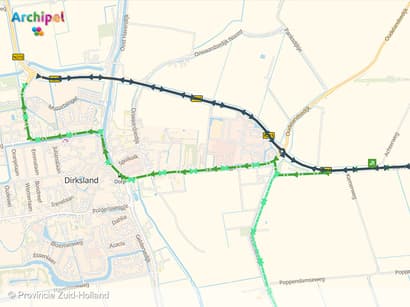 N215 tijdelijk afgesloten tussen Dirksland en Sommelsdijk