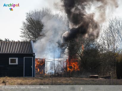 Brand in schuurtje aan de Molenlaan in Sommelsdijk