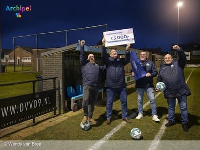 Voetbalvereniging DVV'09 ontvangt bijdrage van 5.000 euro