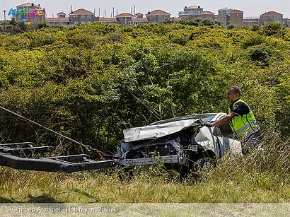 Drie gewonden bij ongeval N57 Brouwersdam