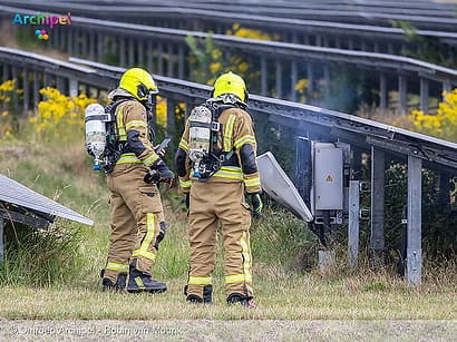 Kleine brand bij energiepark bij Middelharnis