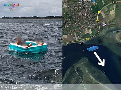 Drie jongens gered na afdrijven op luchtbed