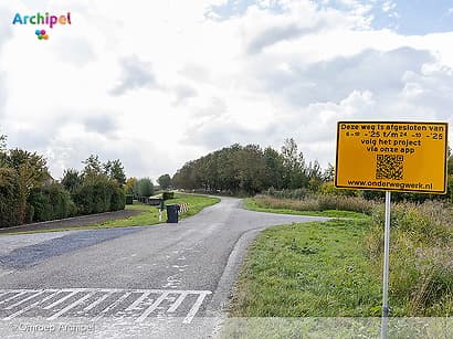 Wegafsluiting Oudelandsedijk vanwege asfaltonderhoud