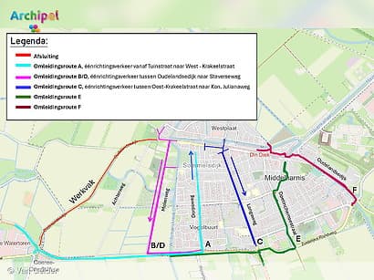 Oudelandsedijk afgesloten vanaf maandag 27 oktober