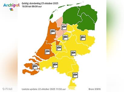 Code oranje door zware windstoten van storm Benjamin