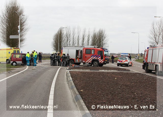 Aanrijding op de N215 bij Dirksland