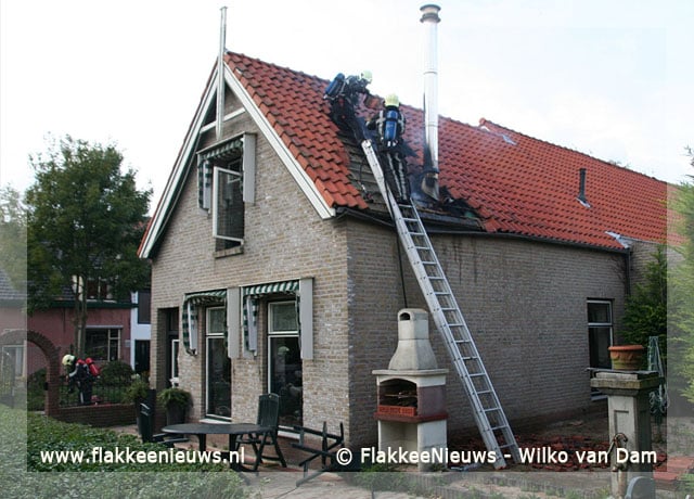 Schoorsteenbrand in Dirksland