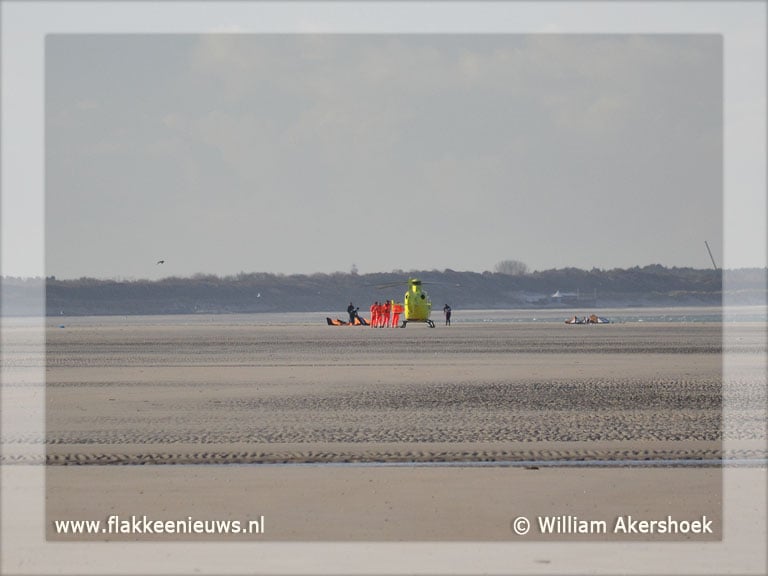 Kiter gewond geraakt op de Brouwersdam