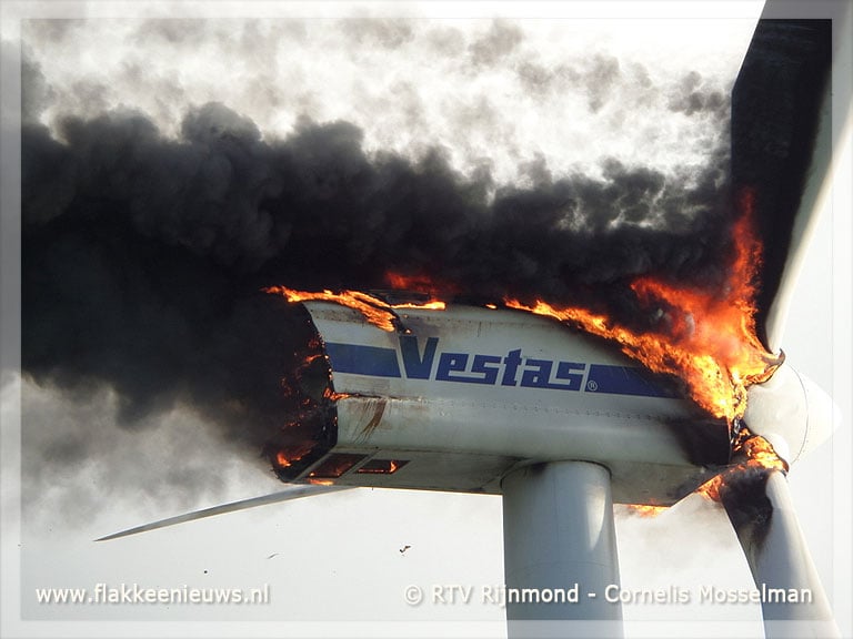 Slachtoffers bij brand in windturbine