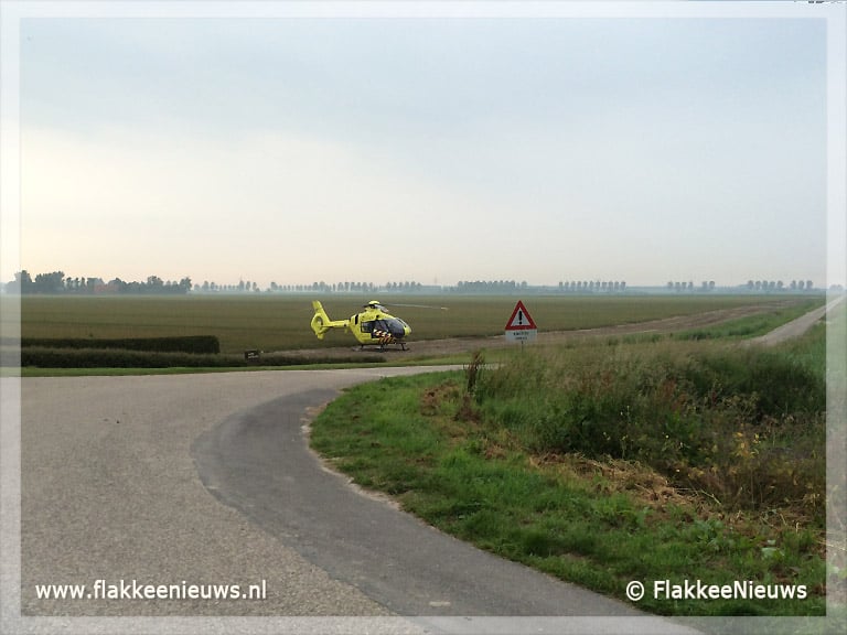 Traumaheli vliegt voor ongeval met fietser