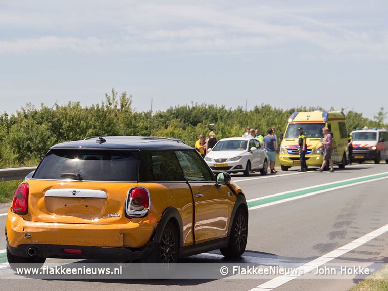 Vertraging N59 door kop-staartbotsing