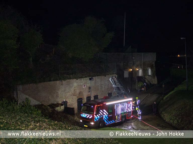 Chalet in brand bij Fort Prins Frederik