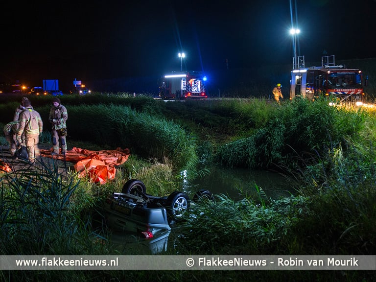 Auto naast de weg, een persoon gereanimeerd