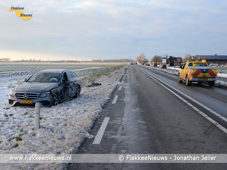 Ongeval met personenauto en vrachtwagen