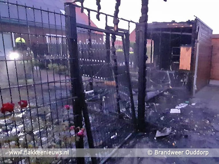 Brand in schuurtje Oosterweg Ouddorp