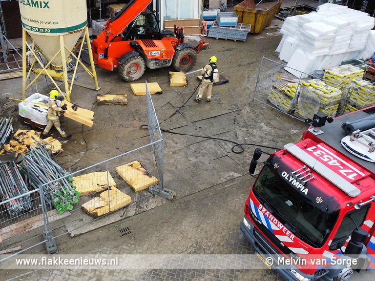 Brand op bouwplaats Middelharnis