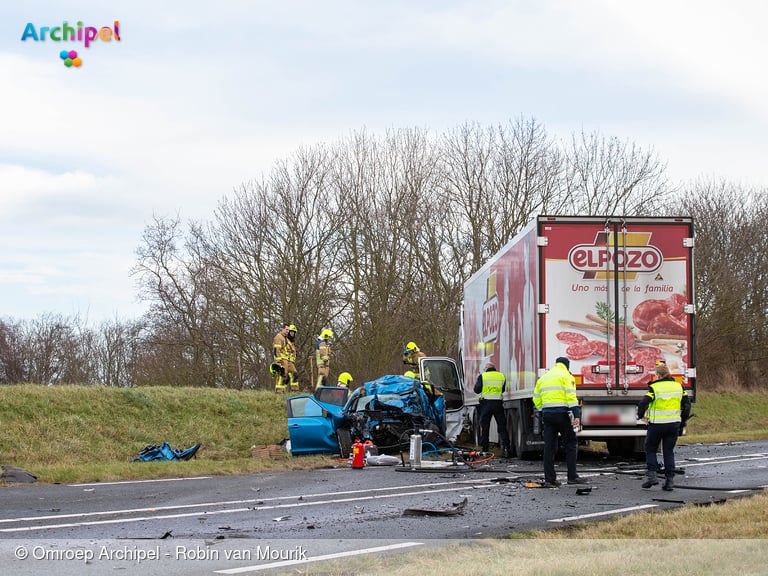 N57 afgesloten vanwege dodelijk ongeval